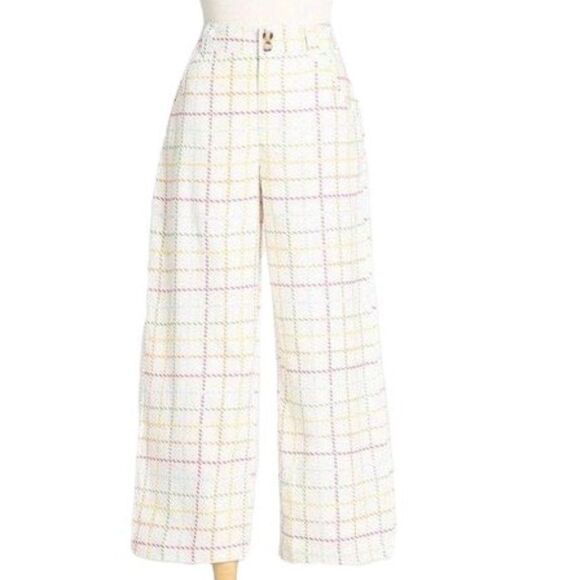 Modcloth Pants - ModCloth Join Joyfully Wide Leg Pant Rainbow Plaid NWT 8 Trousers